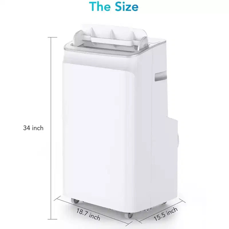 12000 BTU Portable AC - Cooling, Dehumidifier, Fan & Sleep Mode for 400 Sq Ft with Air Purification Filter, One-year Warranty
