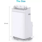 12000 BTU Portable AC - Cooling, Dehumidifier, Fan & Sleep Mode for 400 Sq Ft with Air Purification Filter, One-year Warranty