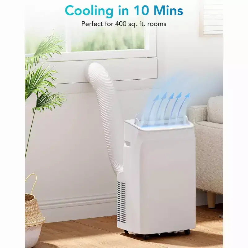 12000 BTU Portable AC - Cooling, Dehumidifier, Fan & Sleep Mode for 400 Sq Ft with Air Purification Filter, One-year Warranty