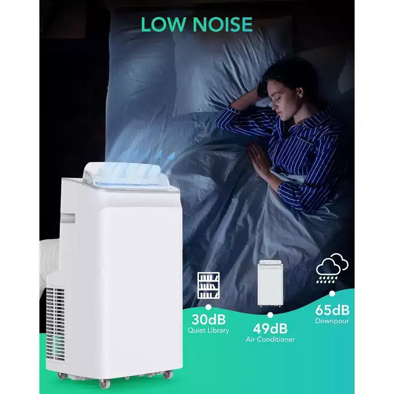 12000 BTU Portable AC - Cooling, Dehumidifier, Fan & Sleep Mode for 400 Sq Ft with Air Purification Filter, One-year Warranty