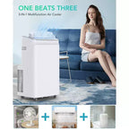 12000 BTU Portable AC - Cooling, Dehumidifier, Fan & Sleep Mode for 400 Sq Ft with Air Purification Filter, One-year Warranty