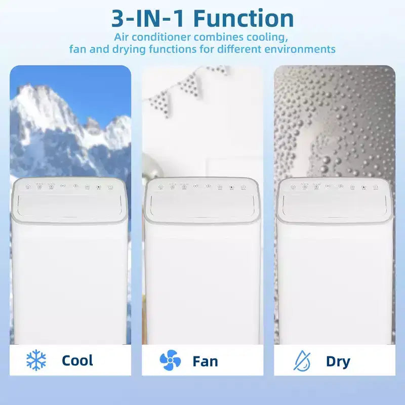12000 BTU Portable AC - Cooling, Dehumidifier, Fan & Sleep Mode for 400 Sq Ft with Air Purification Filter, One-year Warranty