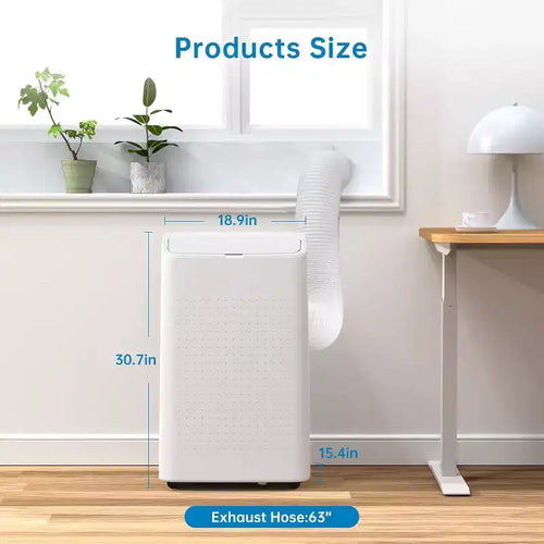 Aire acondicionado portátil de 15.000 BTU para habitaciones grandes - Refrigeración, deshumidificador y ventilador para espacios de 46-79 m², un año de garantía