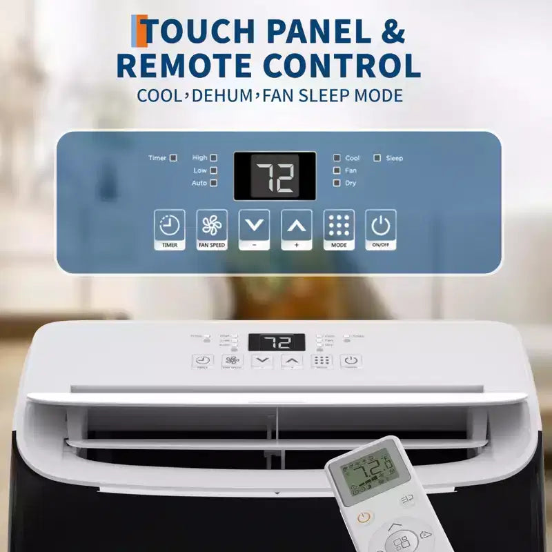 GustoWave 12000 BTU Portable Air Conditioner, 3-IN-1 Smart AC Units with Remote Control for Rooms up to 550 Sq.ft