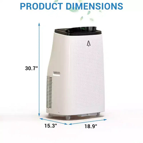 Aire Acondicionado Portátil de 15,000 BTU para Habitaciones Grandes de hasta 850 pies cuadrados, Ventilador Enfriador y Deshumidificador 3 en 1 con Control Remoto, Oscilación Automática, Diseño sin Drenaje