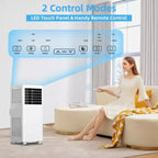 8K BTU Portable Air Conditioner - 3-in-1 Cooling, Dehumidifier & Fan for 350 Sq Ft with Sleep Mode & 1-Year Warranty