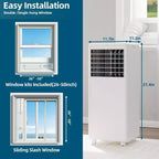 8K BTU Portable Air Conditioner - 3-in-1 Cooling, Dehumidifier & Fan for 350 Sq Ft with Sleep Mode & 1-Year Warranty