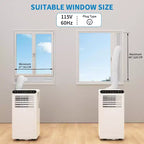 GustoWave 8,000 BTU 3-in-1 Portable Air Conditioner - Cools Up to 450 Sq.Ft, Quiet <42dB with 24H Timer & Remote, Floor Standing
