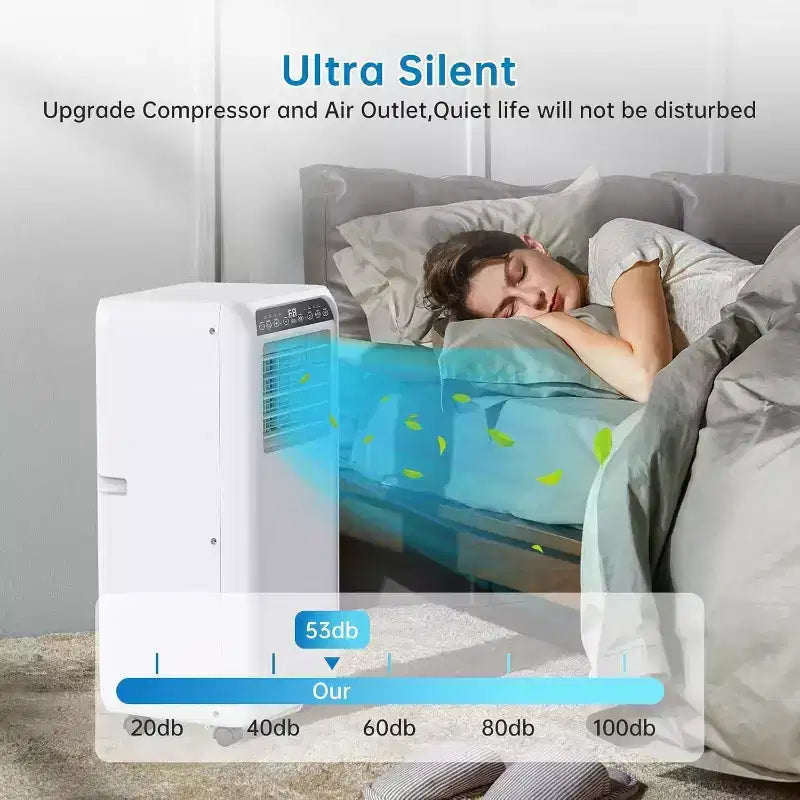 GustoWave 8000 BTU Portable Air Conditioner 3-in-1 AC with Remote, 24H Timer, Low Noise for Bedroom, Office, 350 Sq. ft.