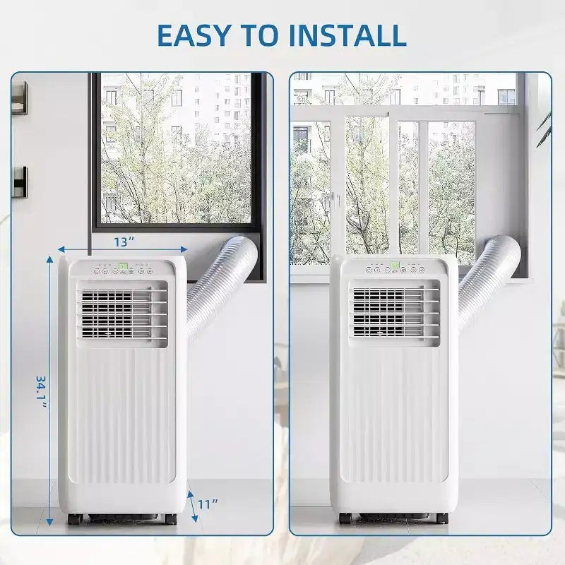GustoWave 8000 BTU 3-In-1 Unit Portable Air Conditioner for Rooms Up to 350 Sq.Ft. with Fast Cooling, Dehumidifier