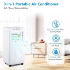 GustoWave 3-in-1 Portable 10000 BTU Air Conditioner for Room up to 450 Sq. Ft. Home and Office Use