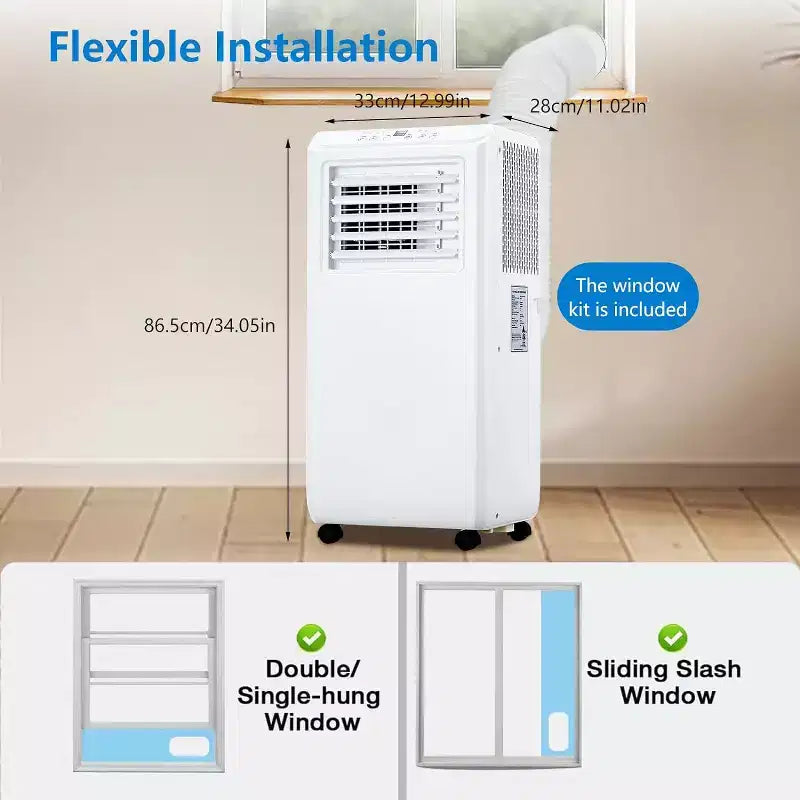 GustoWave 3-in-1 Portable 10000 BTU Air Conditioner for Room up to 450 Sq. Ft. Home and Office Use