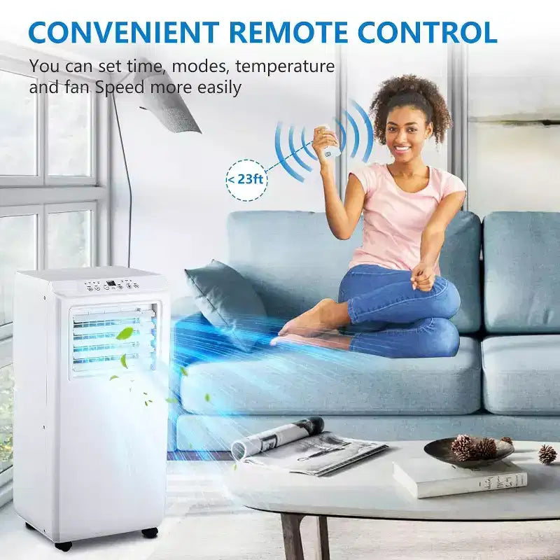 GustoWave 3-in-1 Portable 10000 BTU Air Conditioner for Room up to 450 Sq. Ft. Home and Office Use