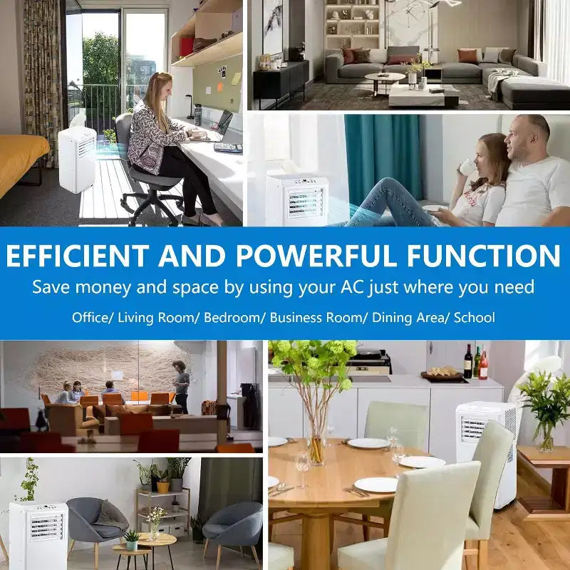 GustoWave 3-in-1 Portable 10000 BTU Air Conditioner for Room up to 450 Sq. Ft. Home and Office Use