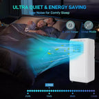 GustoWave 3-in-1 10000 BTU Portable Air Conditioner Cools Up to 450 Sq. Ft. for Home, Office, Bedroom