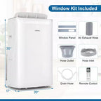 Acondicionador de Aire Portátil Inverter Costway de 15000 BTU con Ventilador, Deshumidificador, Oscilación Automática