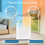 Acondicionador de Aire Portátil Inverter Costway de 15000 BTU con Ventilador, Deshumidificador, Oscilación Automática