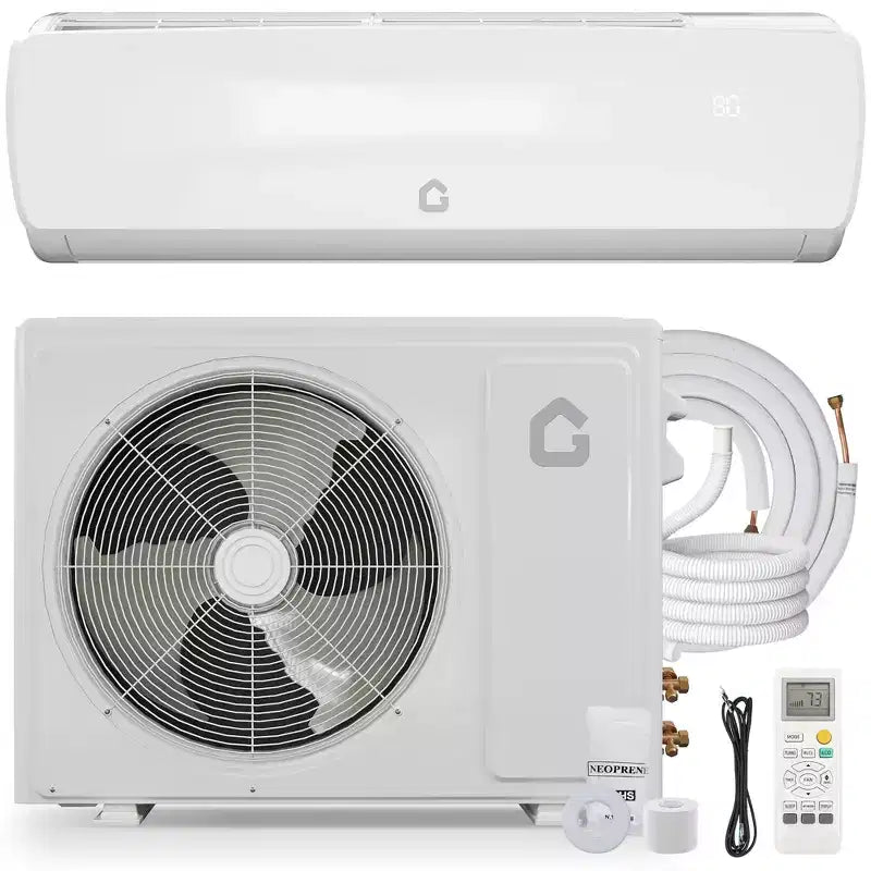 Acekool 9000 BTU 19 SEER2 Mini Split AC, Ultra-Quiet Inverter Heat Pump, 230V, White, 10ft Line Set