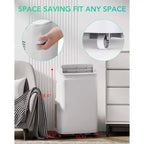 Acekool Aire Acondicionado Portátil 3 en 1 de 12000 BTU, Enfría 51 m², Control Remoto, Oscilación Automática y Temporizador, Blanco