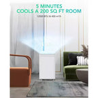 Acekool Aire Acondicionado Portátil 3 en 1 de 12000 BTU, Enfría 51 m², Control Remoto, Oscilación Automática y Temporizador, Blanco