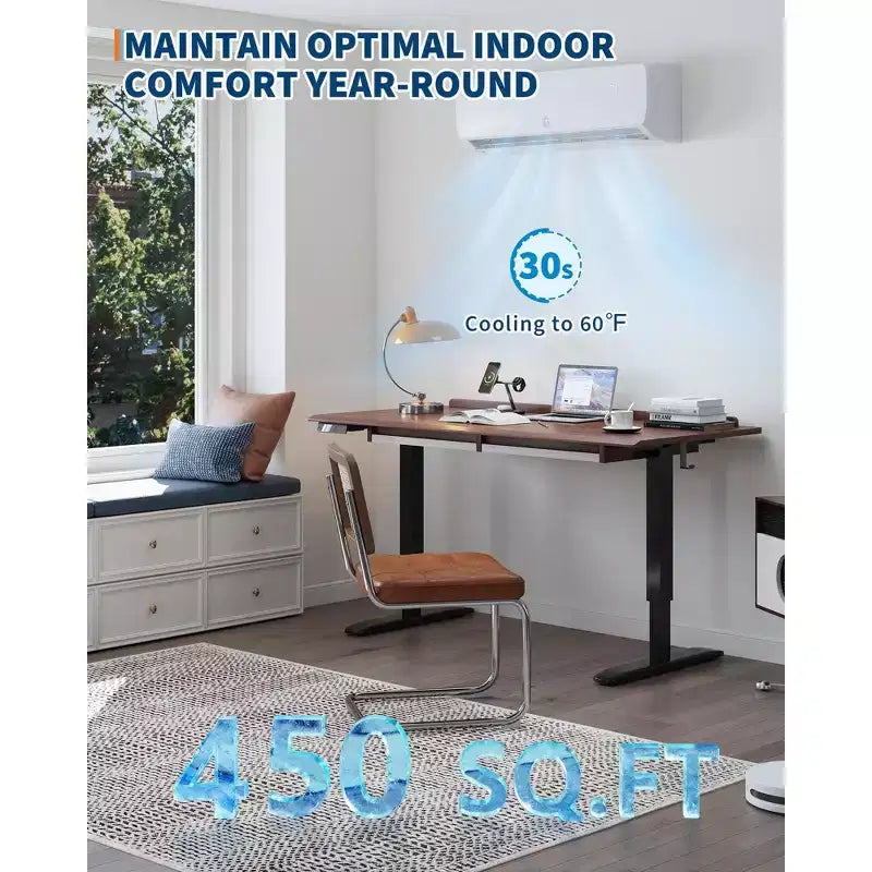Acekool 9,000 BTU Mini Split Air Conditioner Heat Pump, 19 SEER2 Ductless Inverter AC 115V, Wall Mount, Installation Kit, White