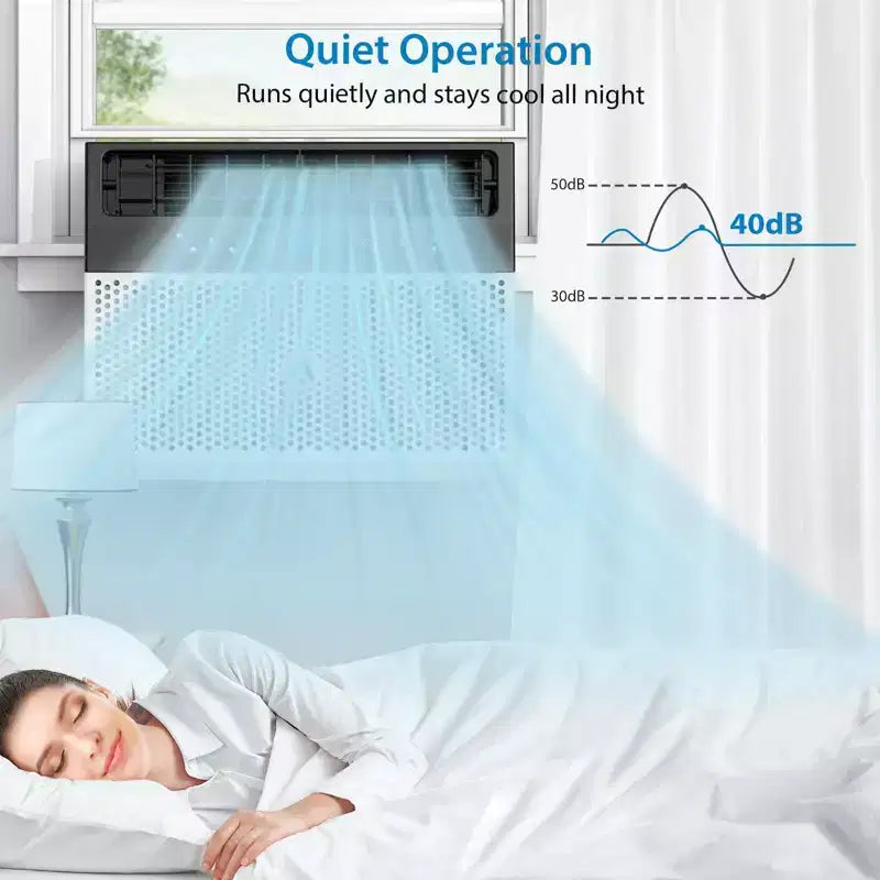Acekool 8,000 BTU Window Air Conditioner, U-Shaped Quiet AC Unit with Dehumidifier & Fan, Cools Up to 370 Sq Ft, Remote, Easy Install