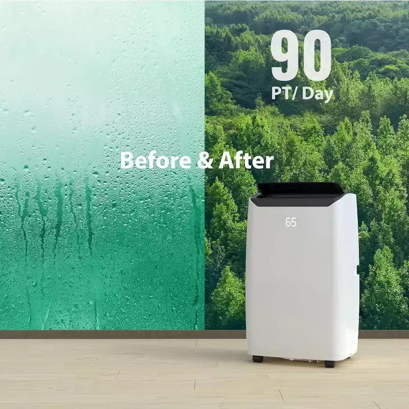 GustoWave 14000 BTU Portable Air Conditioner with Cooling, Dehumidifying & Fan, 24-Hour Timer Cools Up to 750 Sq. Ft., Balck