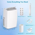Aire Acondicionado Portátil GustoWave, Unidad de Aire Acondicionado de 14000 BTU para Uso en Casa y Oficina, Habitaciones de Hasta 70 m².