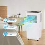 GustoWave 8000 BTU Portable Air Conditioner, Energy Efficient AC Unit with Remote Control, 24H Timer, Rooms Up to 350 Sq. Ft.