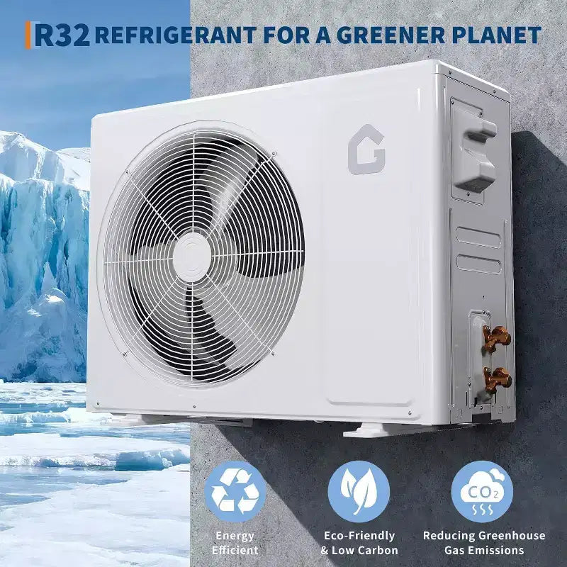 12000 BTU Mini Split AC & Heater  21 SEER2 Inverter, Ductless Wall-Mounted, 230V, WiFi/Remote, R32, ECO, Dehumidify, 24H Timer, High-Speed Cooling