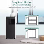 Costway 8000 BTU ASHRAE Portable Air Conditioner 3-in-1 AC Unit w/ Cool Dehum Fan Sleep Mode