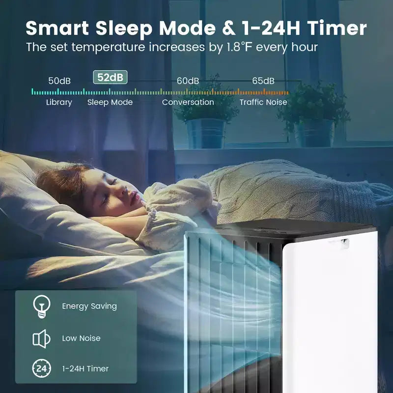 Costway 8000 BTU ASHRAE Portable Air Conditioner 3-in-1 AC Unit w/ Cool Dehum Fan Sleep Mode