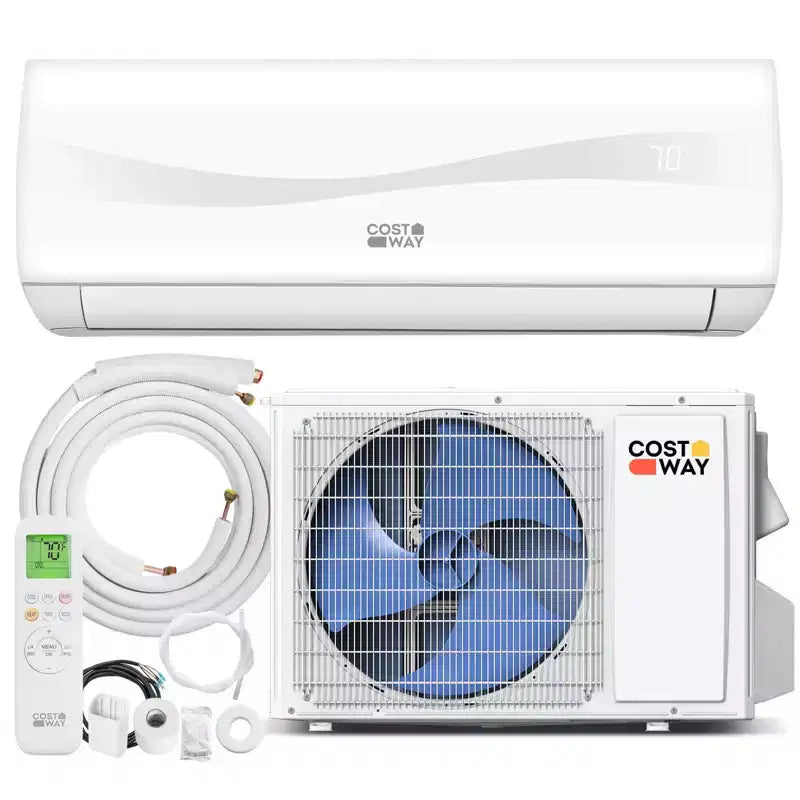Costway 12000 BTU Mini Split Air Conditioner & Heater with Heat Pump, Full Installation Kit