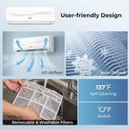 Costway 12000 BTU Mini Split Air Conditioner & Heater with Heat Pump, Full Installation Kit