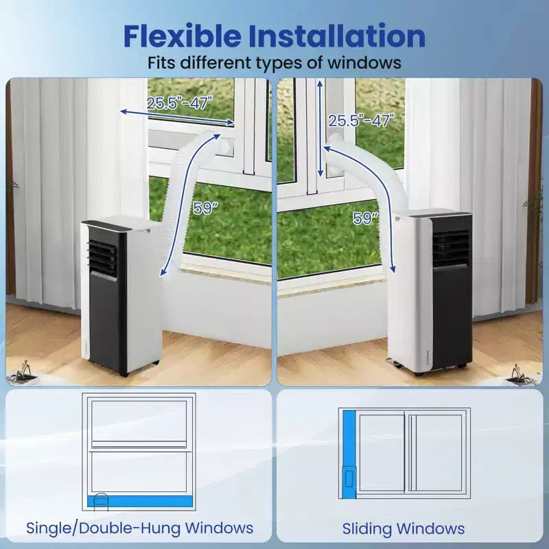 Costway 3 in 1 Portable Air Conditioner with Fan & Dehumidifier Mode, Sleep Mode, 24H Timer