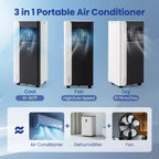 Costway 3 in 1 Portable Air Conditioner with Fan & Dehumidifier Mode, Sleep Mode, 24H Timer