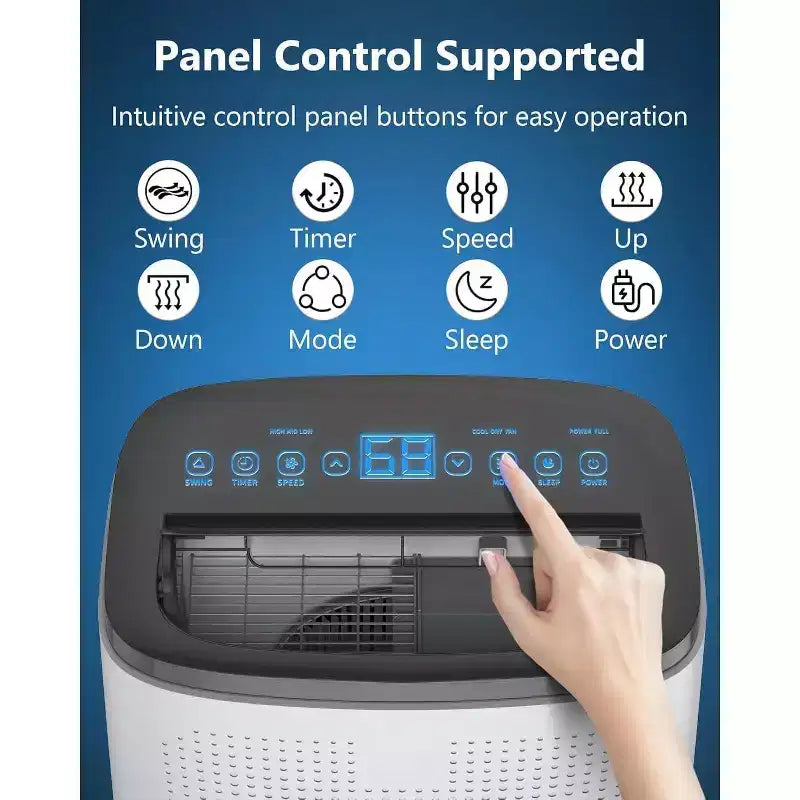 Aire Acondicionado Portátil Garvee 14000 BTU, Enfría Habitaciones de 65 m², Modo Noche, 3 Velocidades de Ventilador, Control Remoto para Casa y Oficina