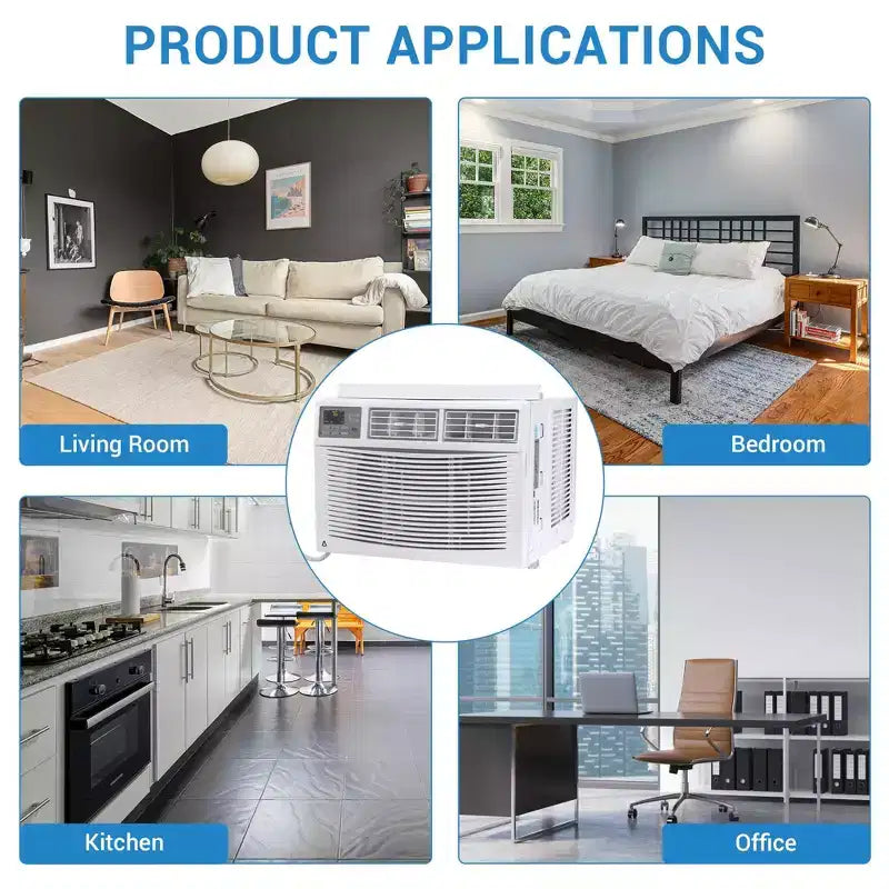 Garvee 12000 BTU Window Air Conditioner with Remote, Cools 350 Sq Ft, 3 Speeds Quiet LED Display for Bedroom, Office