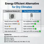 7L Portable Evaporative Air Cooler with Remote Control, 3 Speeds, Timer and Oscillating Fan for Home Office