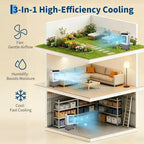 Air Cooler Evaporative Cooler with 5.3Gal Water Tank, 4 Ice Packs, 3-Speed, 120 Oscillation, Remote Control and Timer, 80W Portable Floor Standing