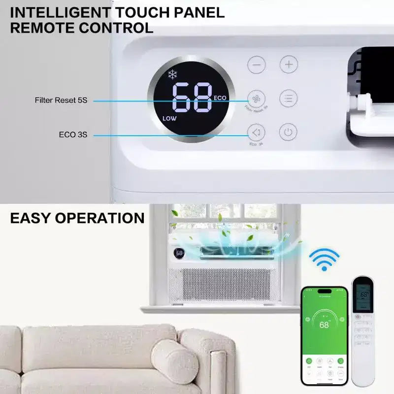 Karl Home 10000 BTU Wi-Fi Enabled Inverter Window Air Conditioner with Remote and APP Control