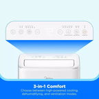 Midea 10,000 BTU DOE Smart Inverter Portable Air Conditioner, for spaces up to 450 sq. ft., White