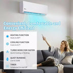 Karl Home 2-Zone 38000 BTU 20 SEER2 Mini Split Air Conditioner with Heat Pump (18K+18K)