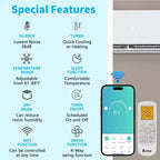 Karl Home 3-Zone 28000 BTU 20 SEER2 Mini Split Air Conditioner with Heat Pump (12K+12K+12K)