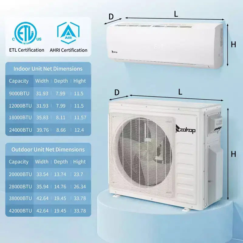 Karl Home 3-Zone 28000 BTU 20 SEER2 Mini Split Air Conditioner with Heat Pump (12K+12K+12K)