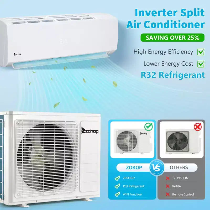Karl Home 20 SEER2 12,000 BTU 1 Ton Ductless Mini Split Air Conditioner with Heat Pump 115V