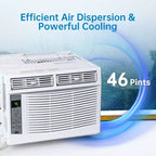 Window Air Conditioner 6,000 Btus, Turbo Fast Cooling Up to 250 Sq.Ft. Flexible Window Opening(T Design), Window AC Unit with Remote & APP Control