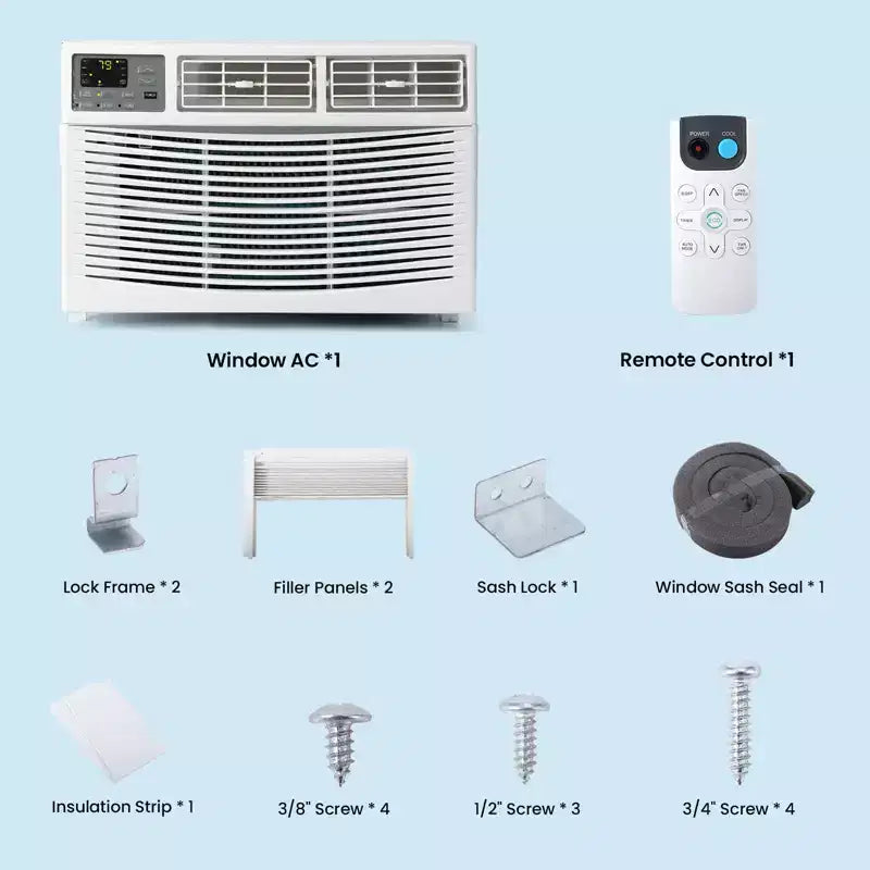 Window Air Conditioner 6,000 Btus, Turbo Fast Cooling Up to 250 Sq.Ft. Flexible Window Opening(T Design), Window AC Unit with Remote & APP Control