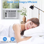6000 BTU Window Air Conditioner, Cools Up to 350 Sq. Ft, Window AC Unit with Remote, 3 fan speeds, Sleep mode, Auto Restart, 115V/60Hz, White