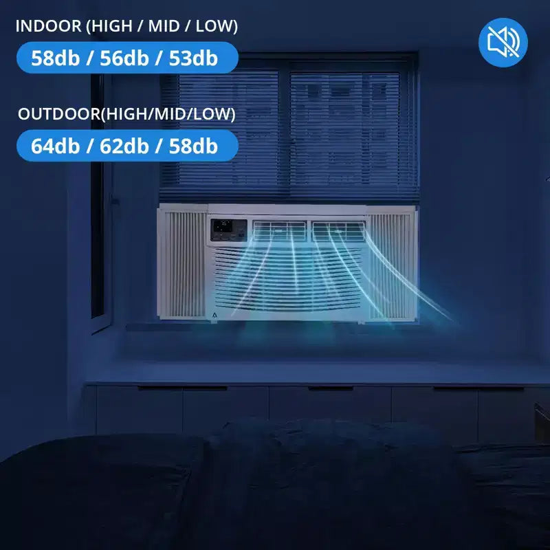 8,000 Btu Window Air Conditioner, Cools Up to 350 Sq. Ft with Cooling, 3 Fan Speed, Window-Mounted Room Ac Window Unit with Remote, Easy Install Kit